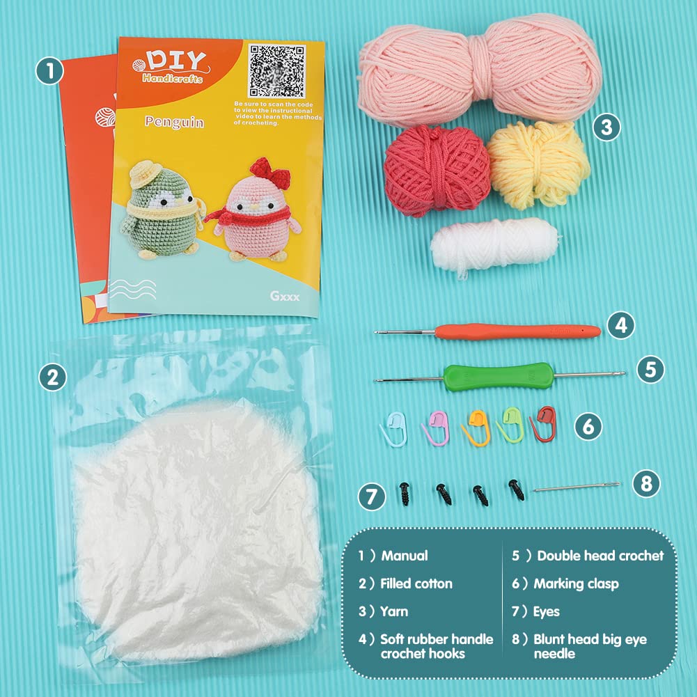 Pink Penguin Crochet Kit for Beginners