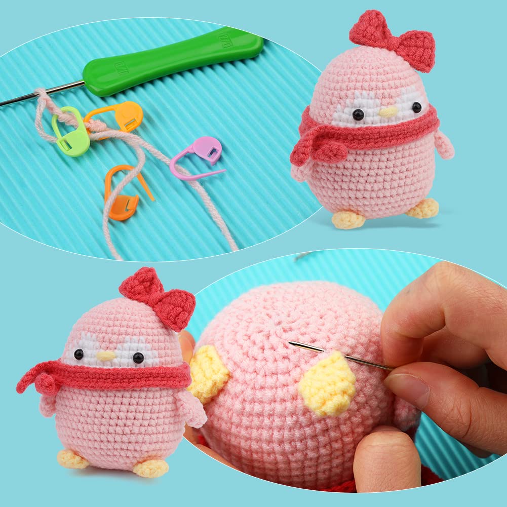 Pink Penguin Crochet Kit for Beginners