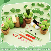 3 PCS Cactus Crochet Kit for Beginners