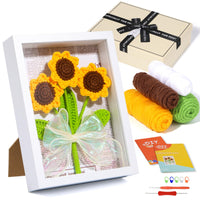 Sunflower Bouquet Photo Frame Kit Crochet Kits for Beginners