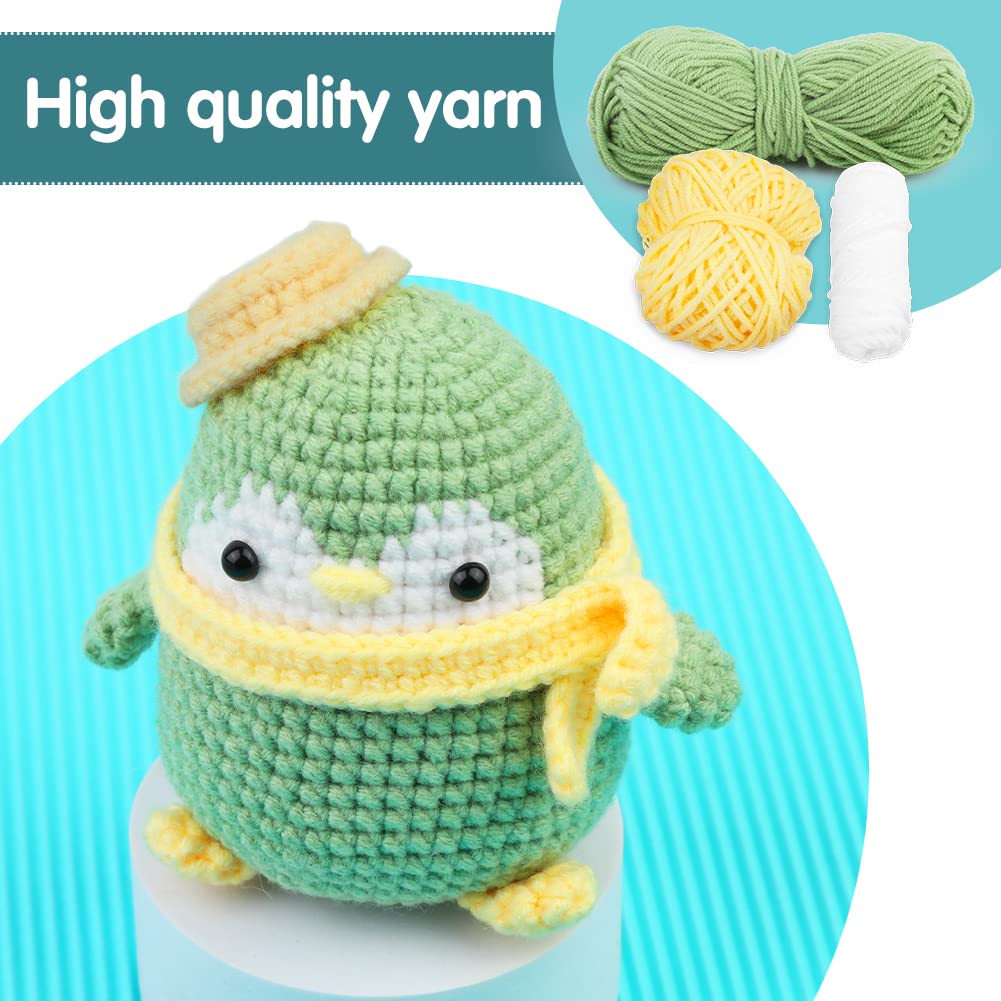 Green Penguin Crochet Kit for Beginners