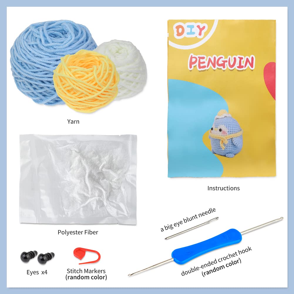 Blue Penguin Crochet Kit for Beginners