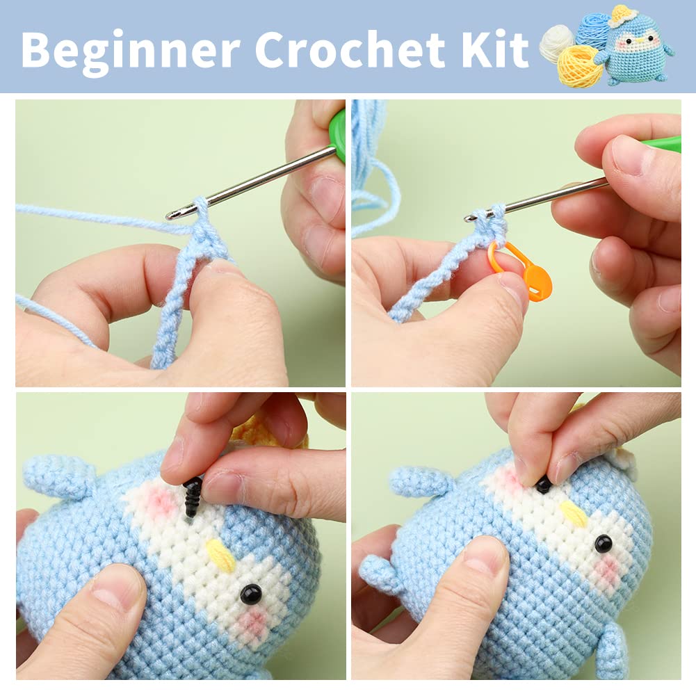 Blue Penguin Crochet Kit for Beginners