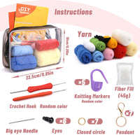 7 PCS Crochet Kit for Beginners, with 10 Colors of Yarn