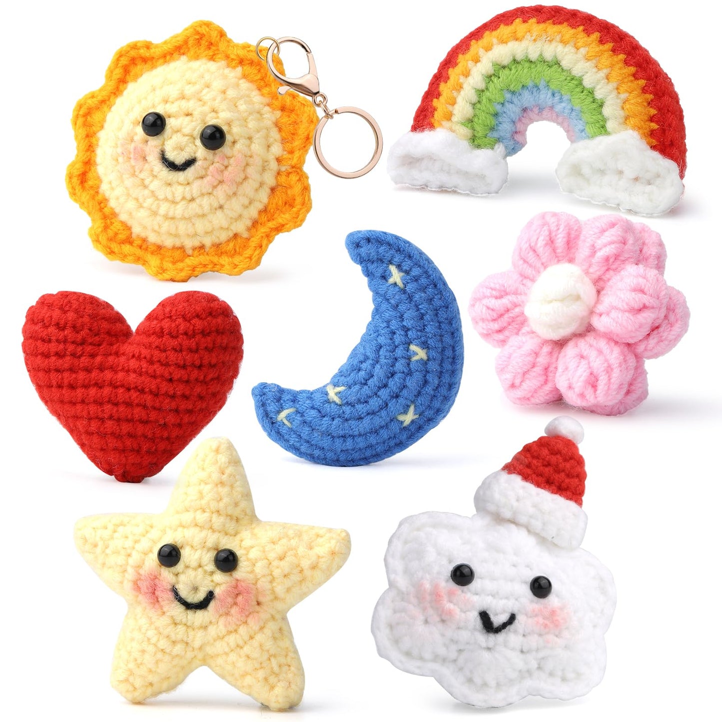 7 PCS Crochet Kit for Beginners, with 10 Colors of Yarn