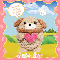 Love Dog Crochet Kit for Beginners, Cotton-Nylon Blend Yarn