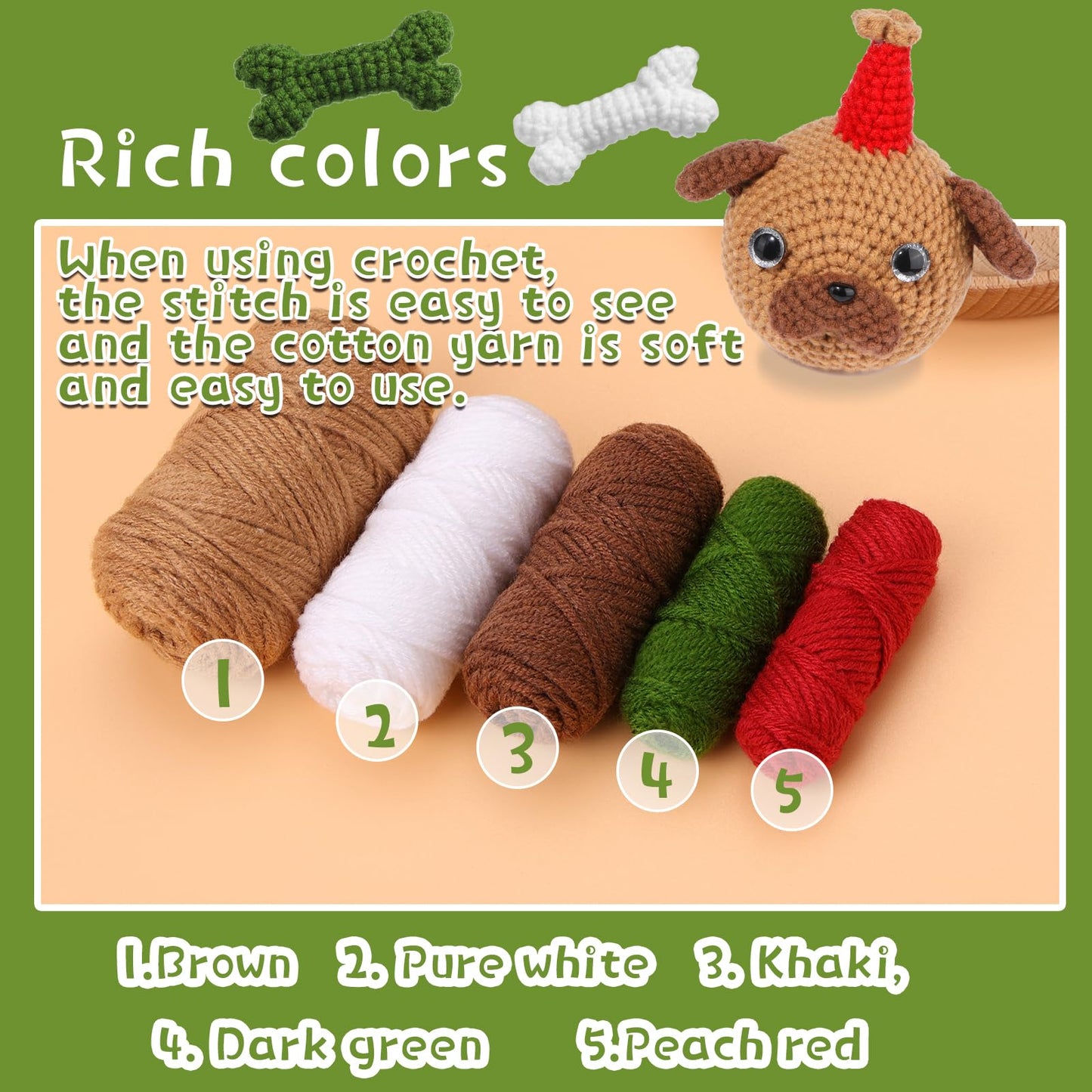 Christmas Dog Crochet Kit for Beginners